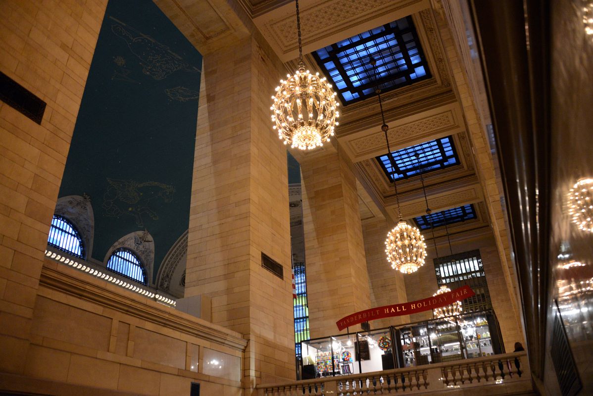 16 Looking Up At The Ceiling, Chandeliers And Vanderbilt Hall From Main Concourse In New York City Grand Central Terminal